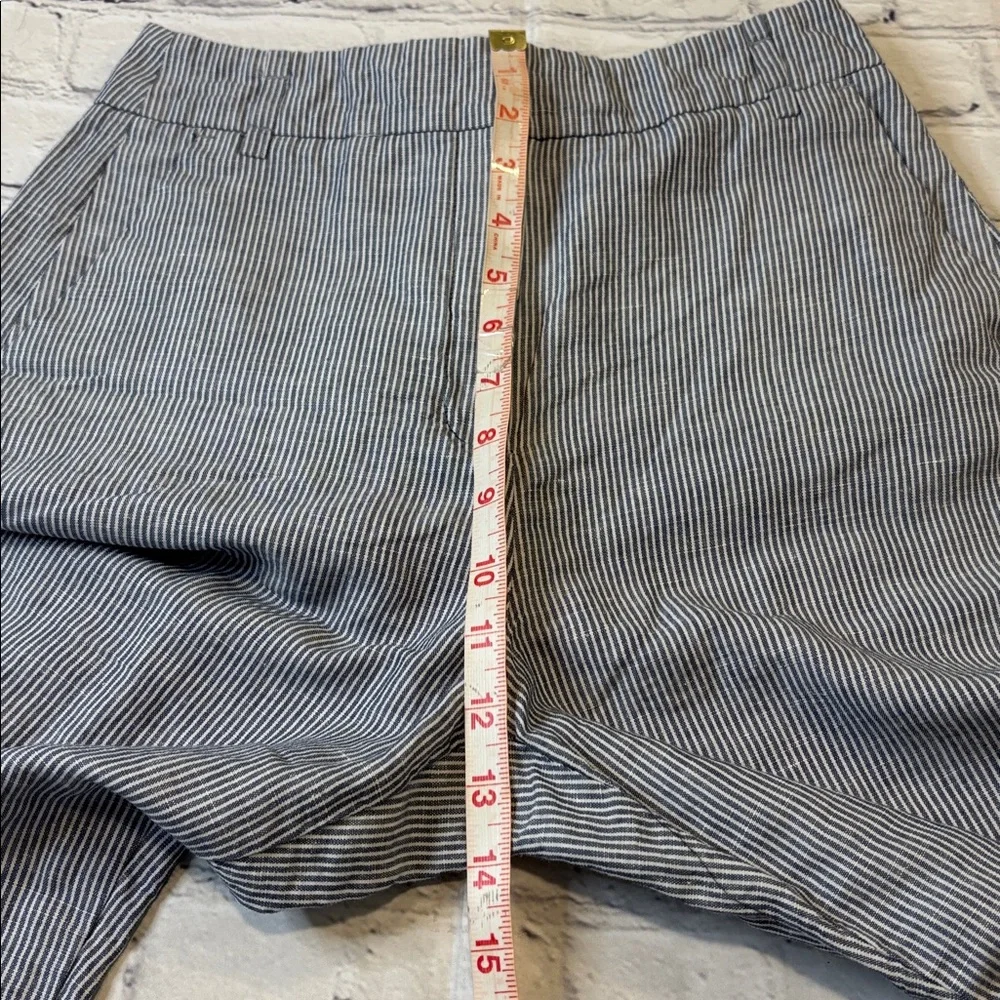 Zara Basic Linen Blend Pinstripe Trouser
